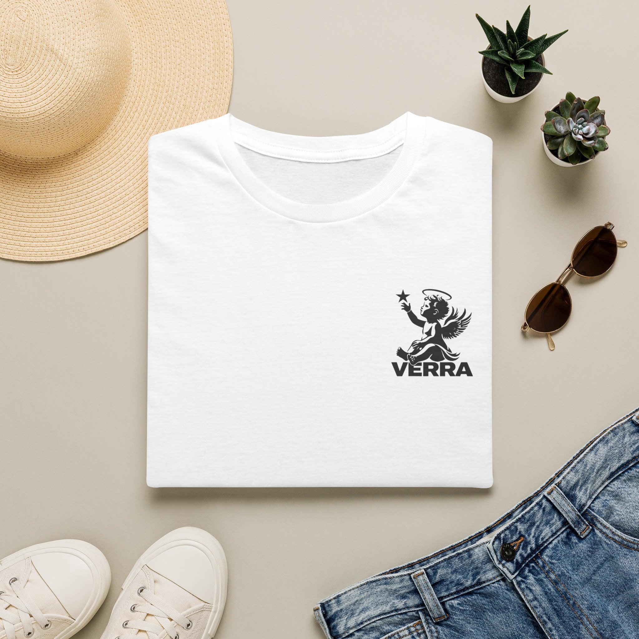 Verra Cherub Logo T-Shirt — Minimalist Angel Graphic Tee