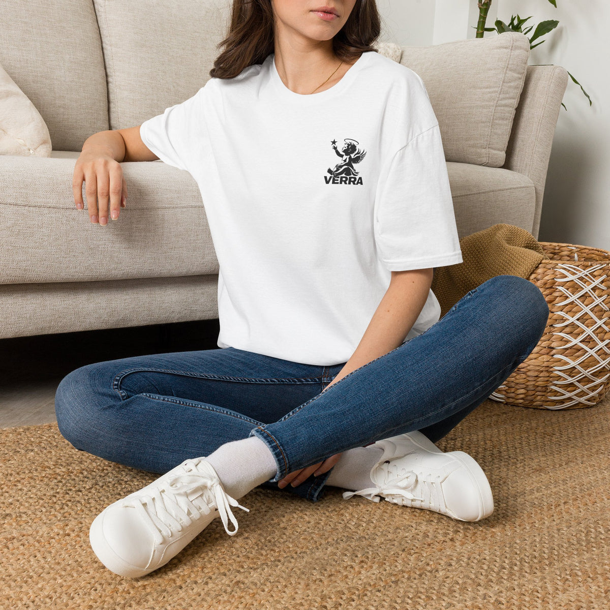 Verra Cherub Logo T-Shirt — Minimalist Angel Graphic Tee